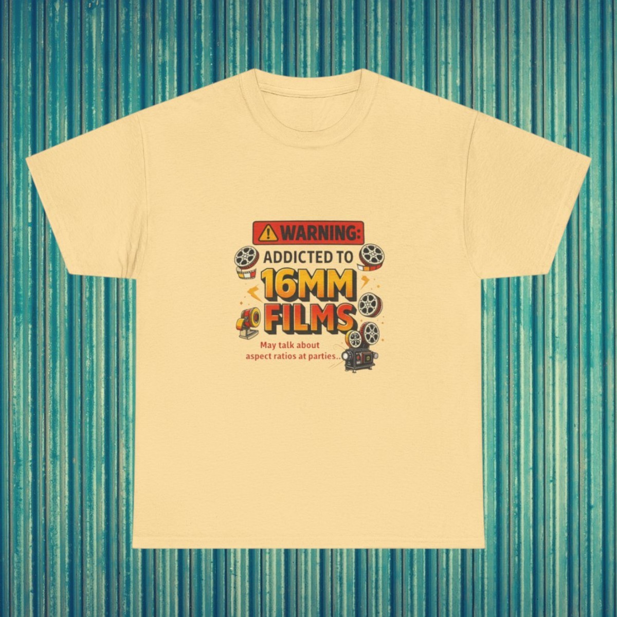 Addicted to 16mm Films Tee | Vintage Film Reel Graphic – Film Collectors Shirt