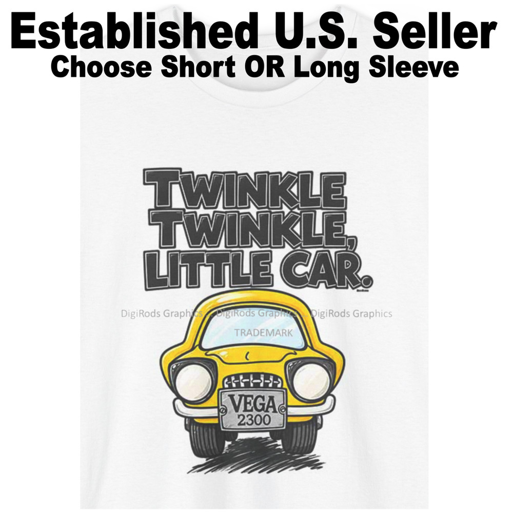 DigiRods Chevy Vega 2300 Engine Twinkle Little Car Promotional Cartoon T Shirt