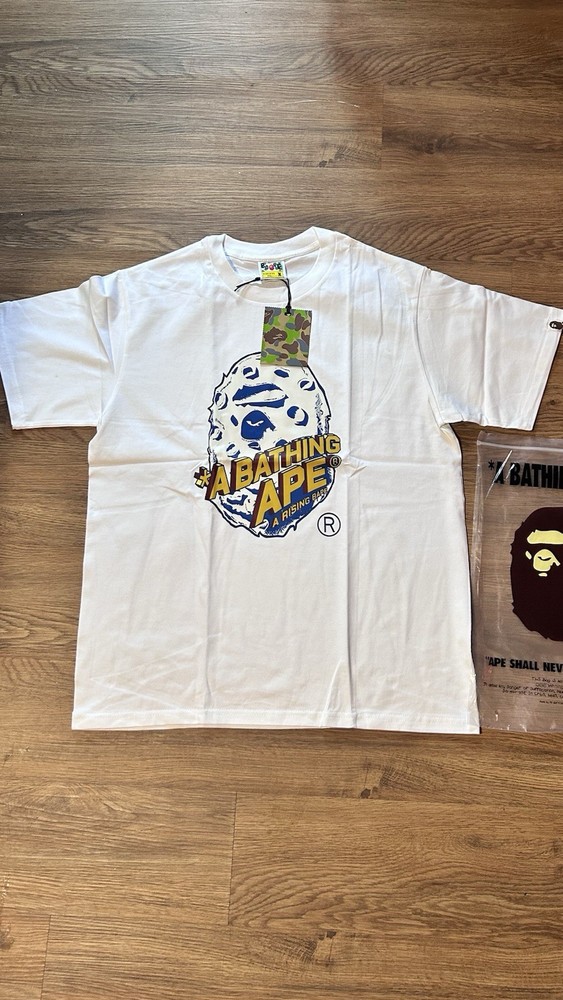 A Bathing Ape BAPE White Ape Head Logo Graphic Tee, Regular Fit, Cotton M
