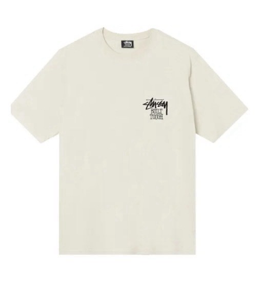 Stussy Shirt Built Tough Tee Tshirt Natural Size Large Double Sided Streetwear ✅ gallery