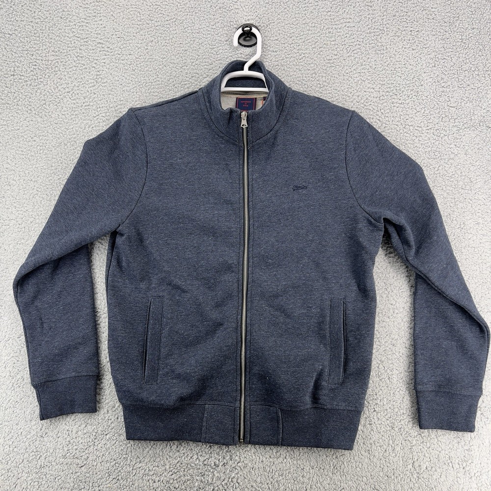 Superdry Men’s Sweat Jacket – Essential Logo Vintage Navy Track Large