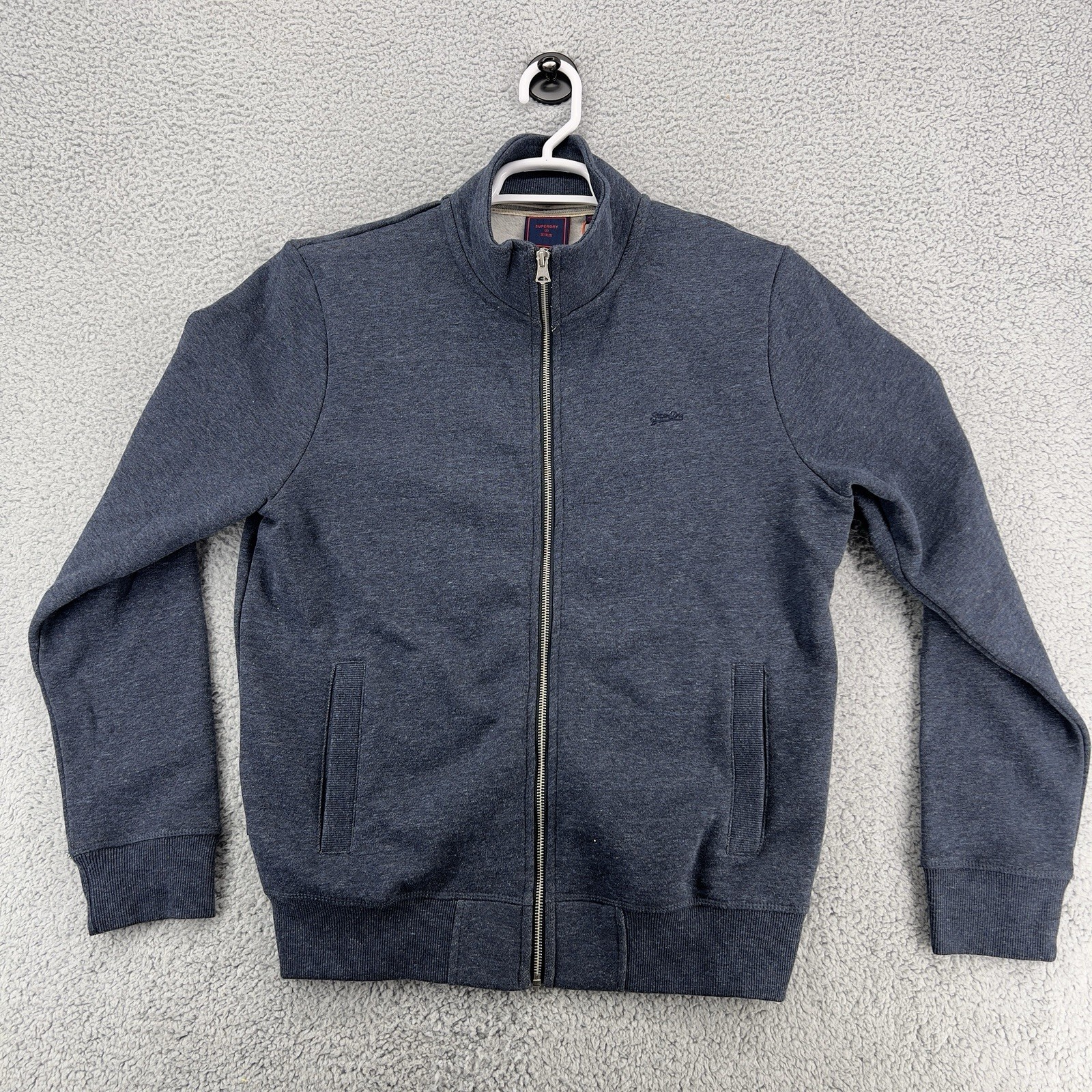 Superdry Men’s Sweat Jacket – Essential Logo Vintage Navy Track Large
