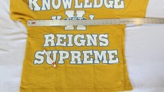 Supreme Overprint T Shirt KNOWLEDGE REIGNS SUPREME Slub Top Tee L SS24 Gold