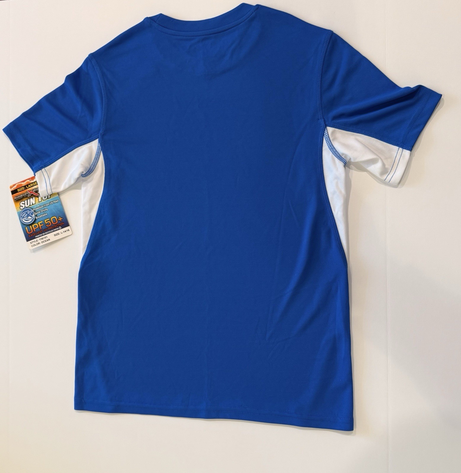 ZeroXposur youth L-14/16 blue T-shirt UPF 50+ Shirt gallery