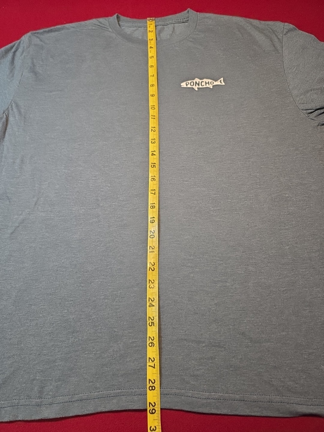 Poncho Outdoors Fishing T-Shirt Mens XL Gray Short Sleeve Cotton Blend Crewneck gallery