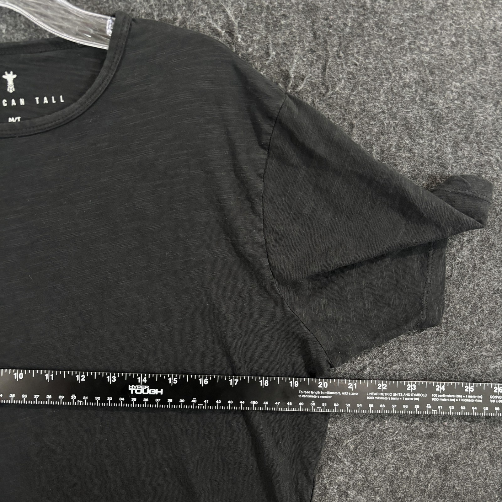 American Tall Slub Shirt Men's Medium MT Black Solid Cotton Crewneck Tee Soft gallery