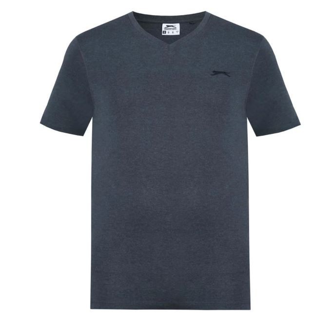 Slazenger Men's V-Neck T-Shirt - Grey Charcoal Marle Size M gallery