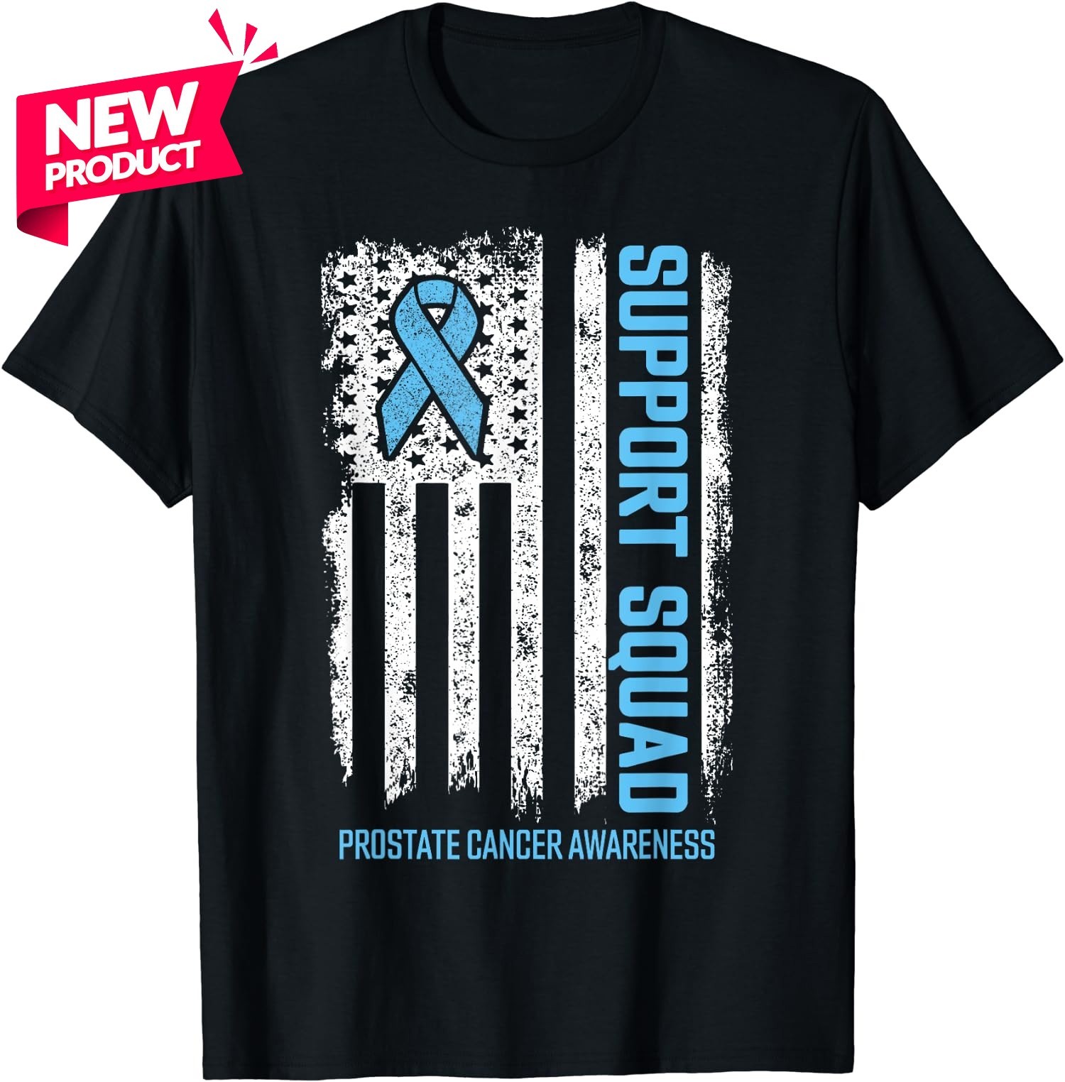 Prostate Cancer Awareness Flag Support Squad Unisex T-Shirt S-5XL