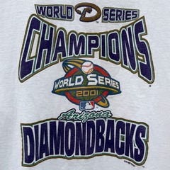 Vintage Arizona Diamondbacks 2001 World Series Champions T-Shirt White Size M/L