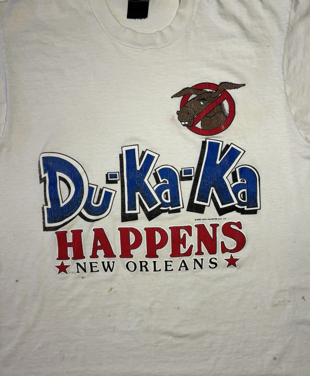 Vtg 80s New Orleans Funny Humor Sh*t Happens (dukaka) Tourist T Shirt Adult XL gallery