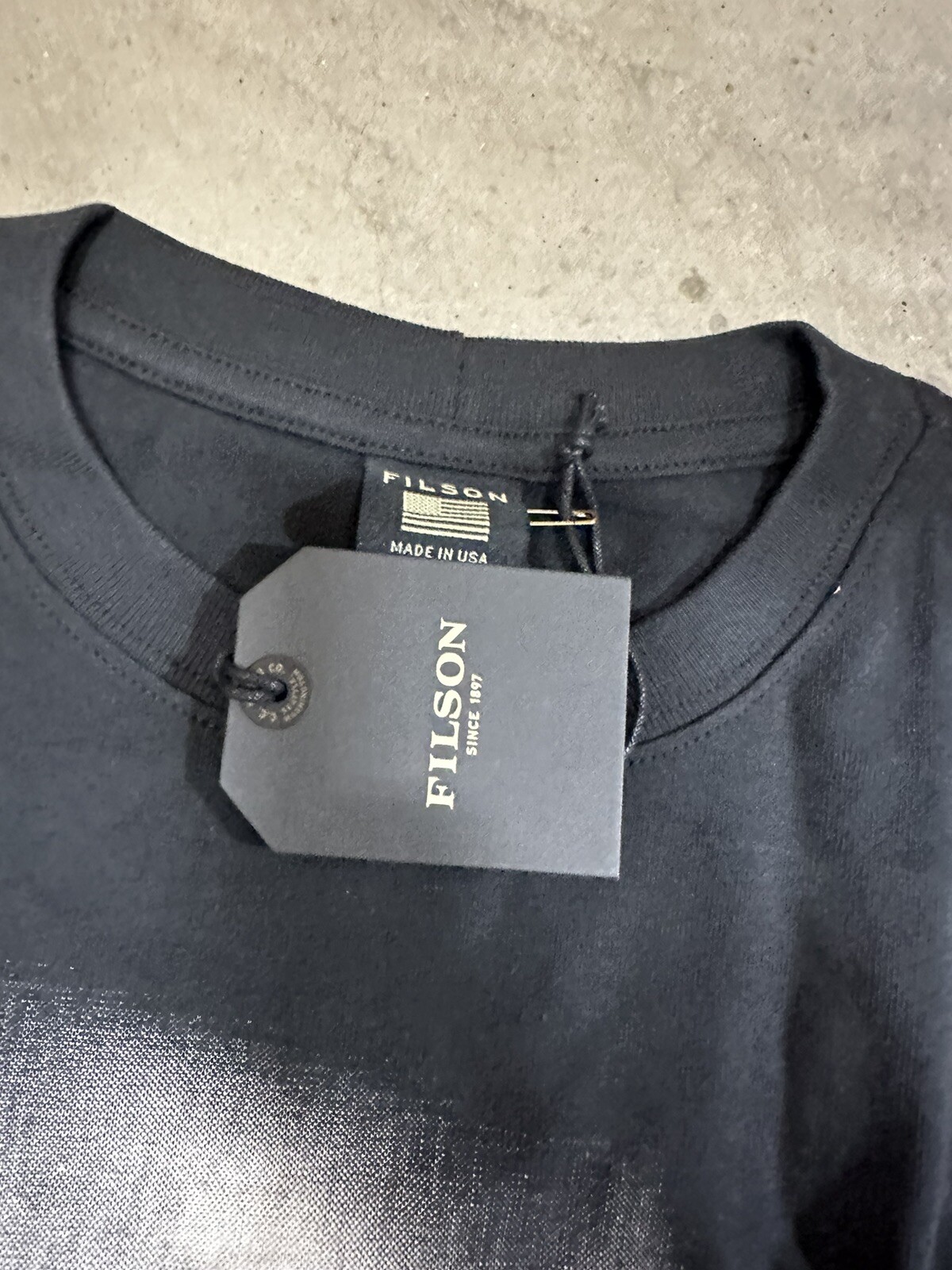 NWT Filson Northern Lights Long Sleeve Moose T Shirt Black Made in USA Outdoors gallery