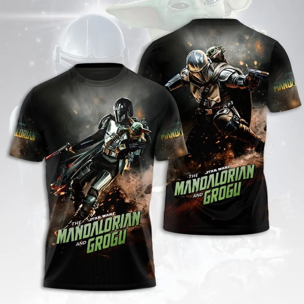 Star Wars The Mandalorian and Grogu All Over Print T-shirt