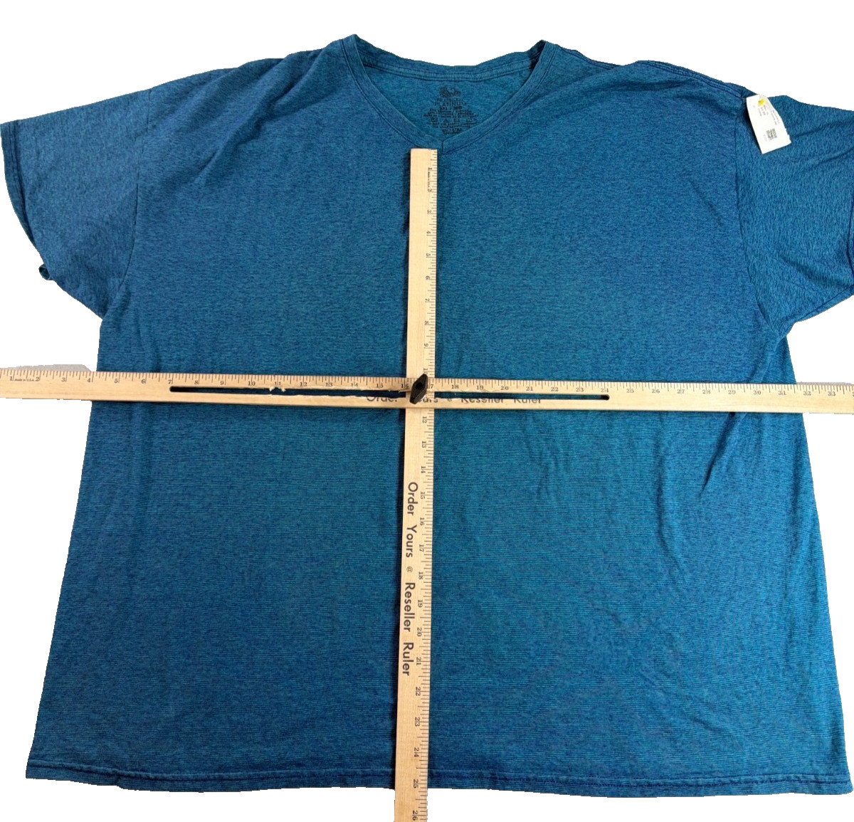 Fruit of the Loom Platinum V-Neck T-Shirt Mens 3XL Heather Blue 60/40 Cotton gallery