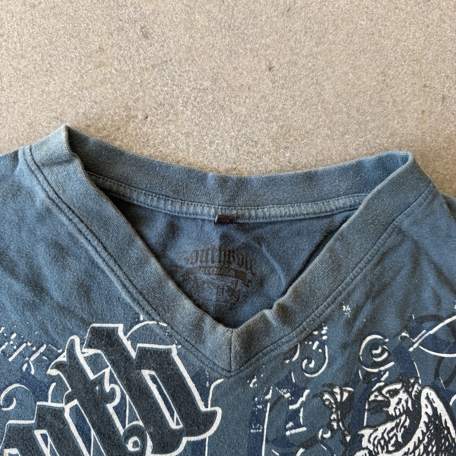 Vintage Y2K SouthPole Shirt Mens Large Blue Grunge AOP Streetwear Grunge Punk gallery