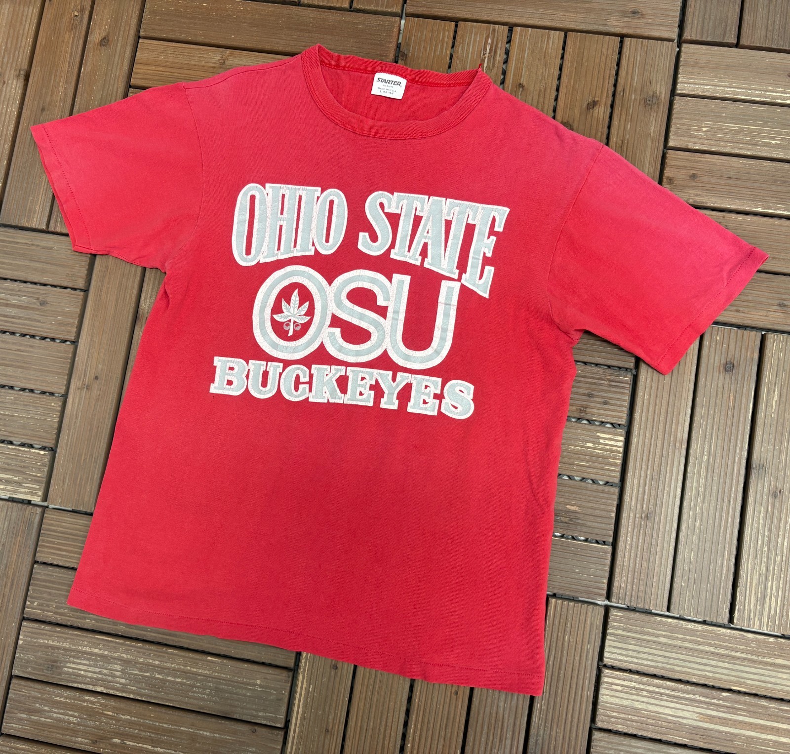 Ohio State Buckeyes Vintage 90s Starter Red T-Shirt Tee Size Large gallery