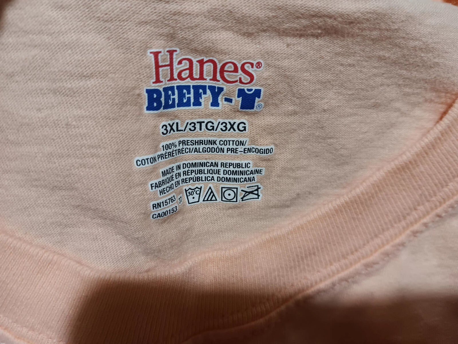Hanes Beefy-T Cotton Plain Crew Neck Short Sleeves Adult T-Shirt Size 3X Salmon gallery