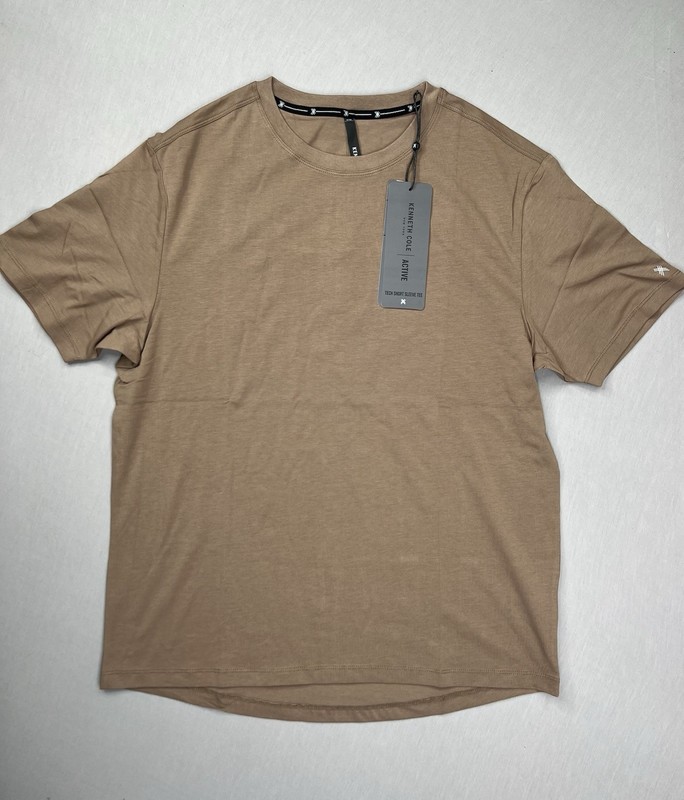 Kenneth Cole Active Tech Crew Neck Short Sleeve T-Shirt UPF 50+ Brown Sz XL gallery
