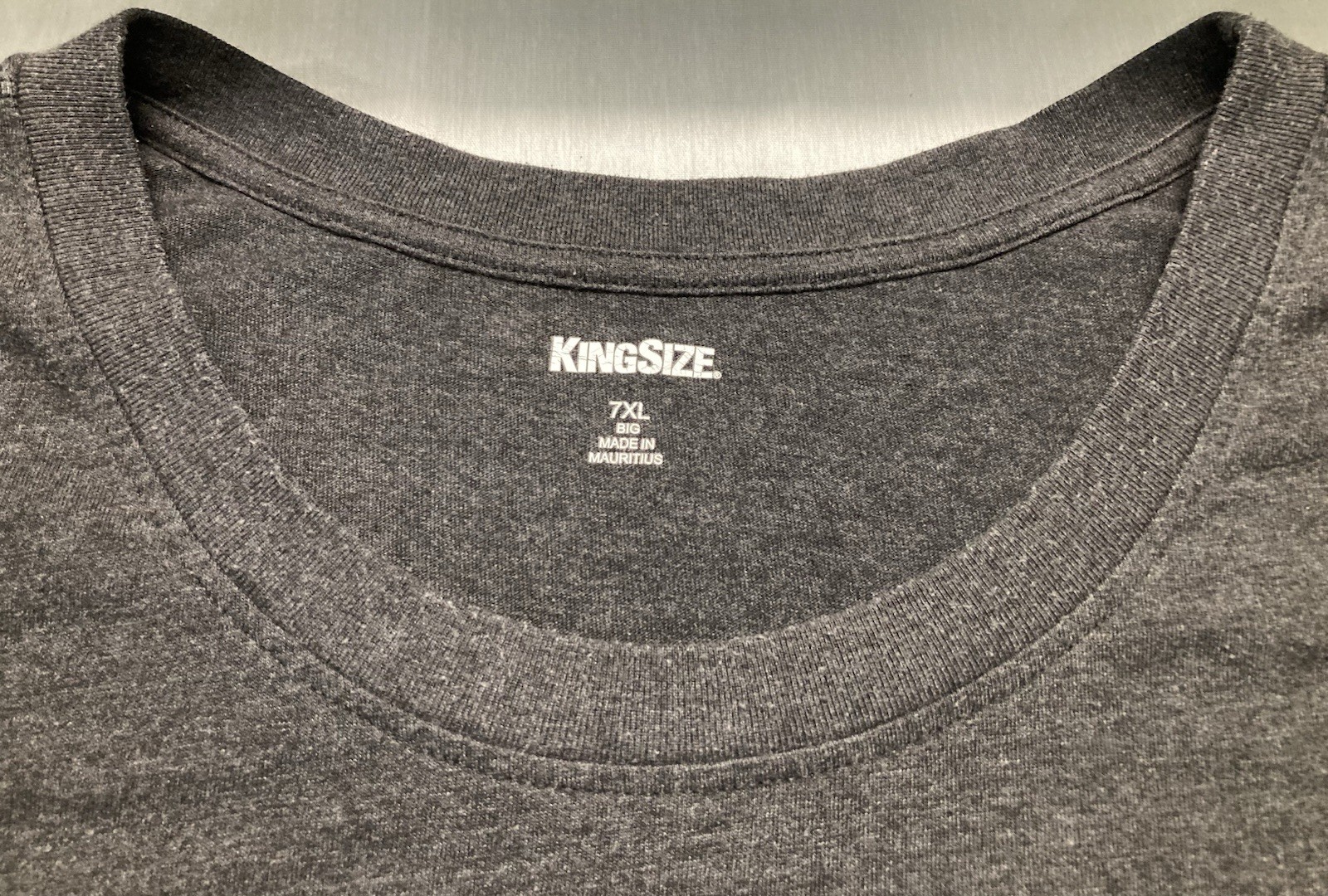 men's 7xl big Kingsize crewneck s sleeve pocket tee shirt Heather Charcoal Grey gallery