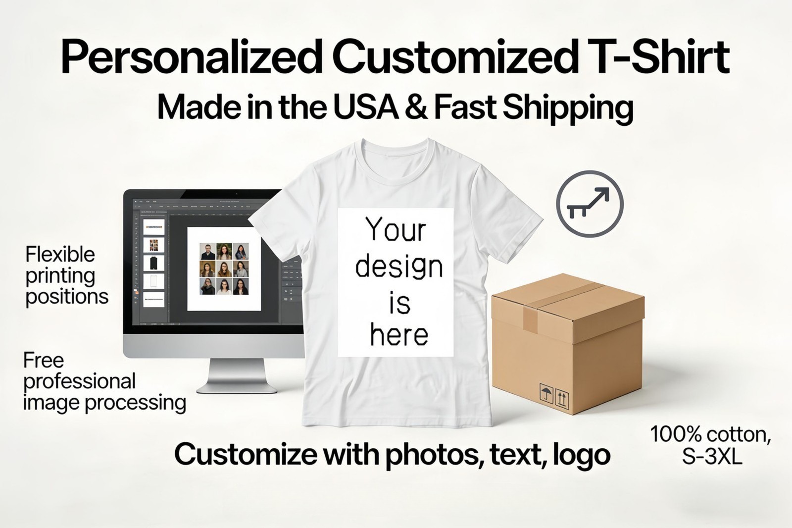 Personalized Travel Family Tee S-3XL Custom Photo Name Location 100% Cotton gallery