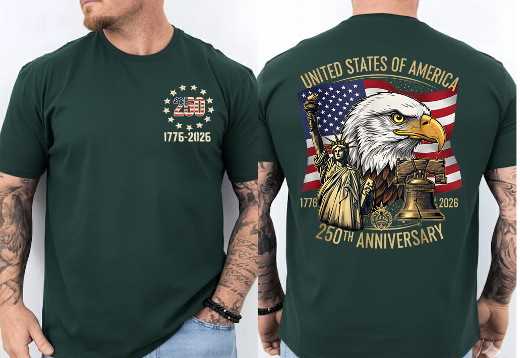 250 Years 1776-2026 250th Birthday Eagle Liberty Bell T-Shirt gallery