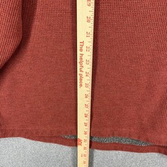 L.L.Bean Henley Pullover Mens 3XL Red Sherpa Fleece Lined Waffle Knit Thermal