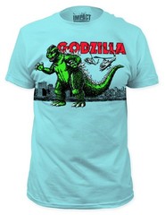 Godzilla Helicopter Air Strike Attack Blue T shirt Size XL New Sealed Rare