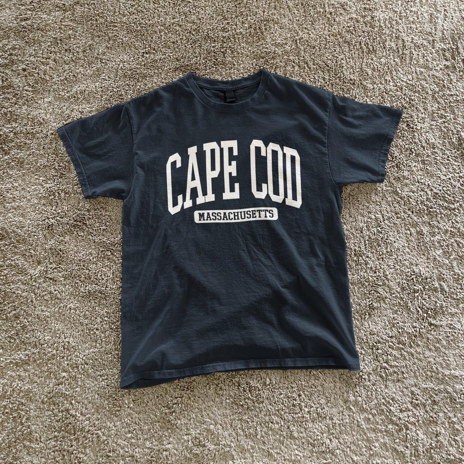Cape Cod Massachusetts Souvenir Beach, Aesthetic, Vintage Navy Blue Tee gallery
