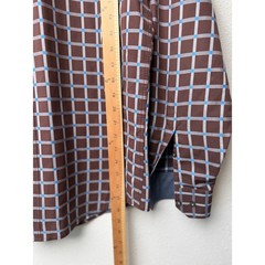 Bugatchi Plaid Button Front Long Sleeve Shirt Mens L Blue Brown