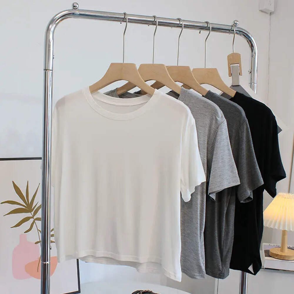 Ultra-Hand Feel Short Modal T-Shirt Women's Summer 2025 Slimming round Neck Shor gallery