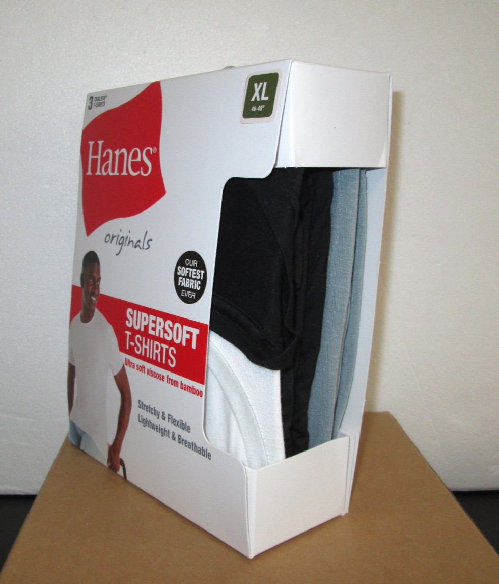 New Men's Hanes Originals 3 Pack Tagless SuperSoft Modern Crewneck T-Shirts XL gallery