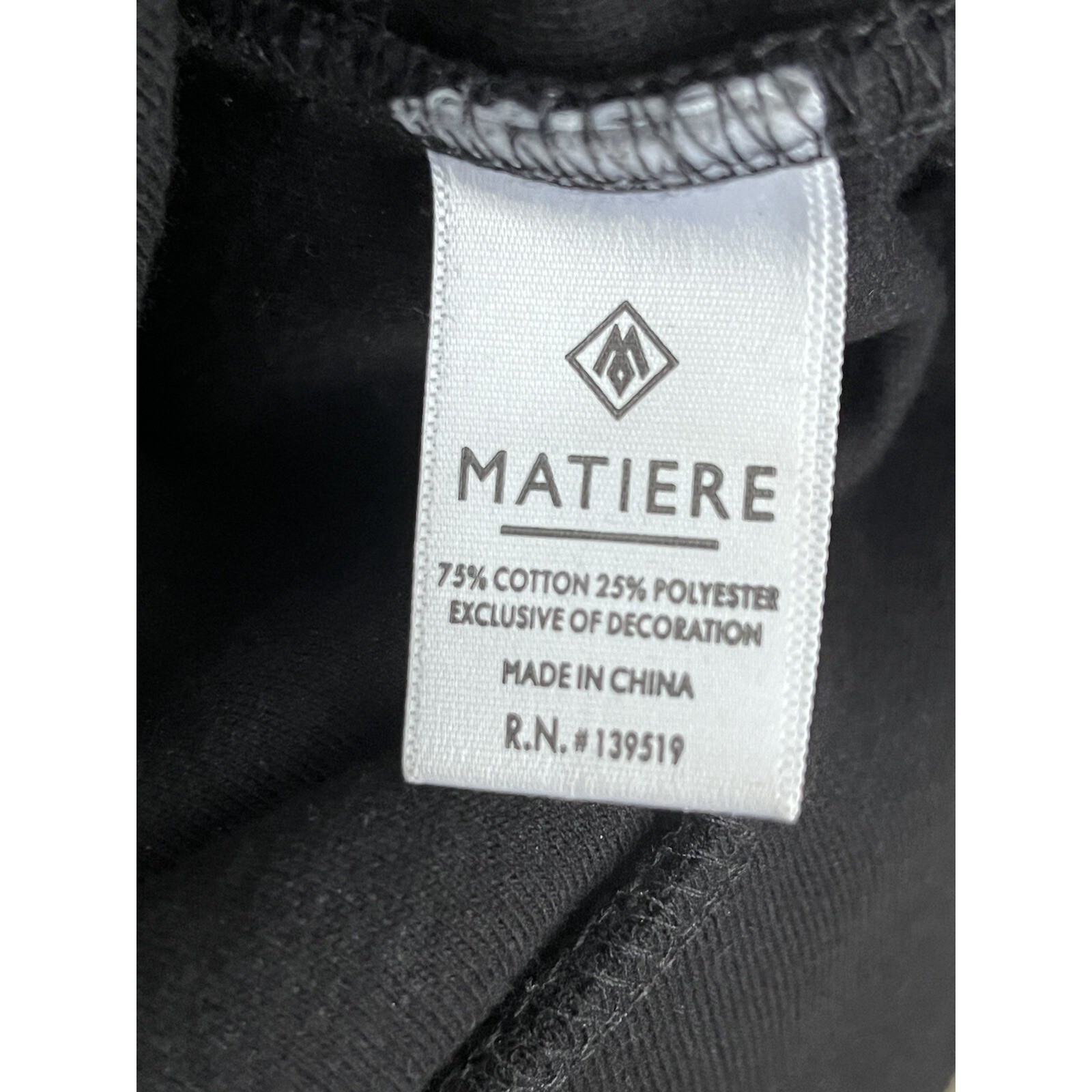 Matiere Men's LG Long Sleeve Crew Neck Black textured Shirt kangaroo pocket gallery