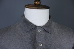 Polo Ralph Lauren Custom Fit Grey Solid Cotton Short Sleeve Polo Shirt Size L