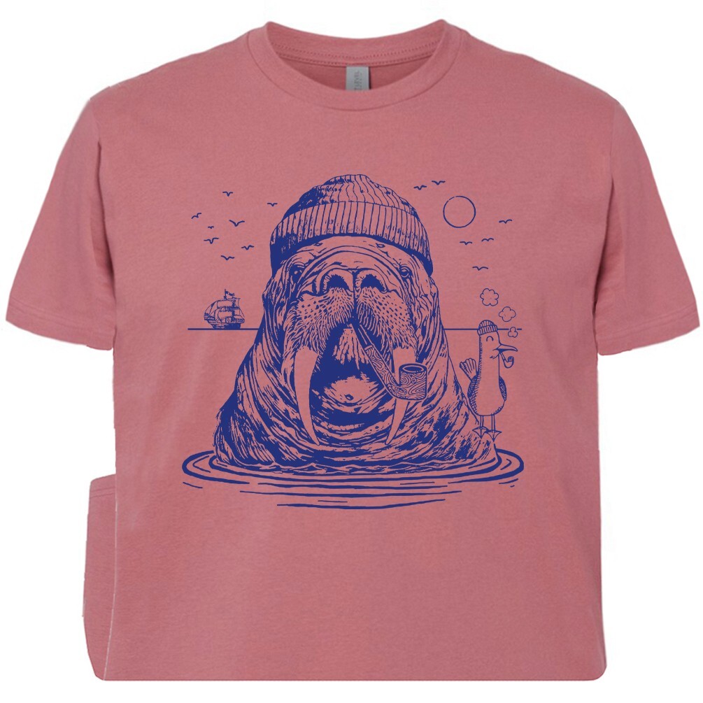 Walrus T Shirt Cool Walrus Shirt for Men Women Vintage Nautical Beach Theme Tee