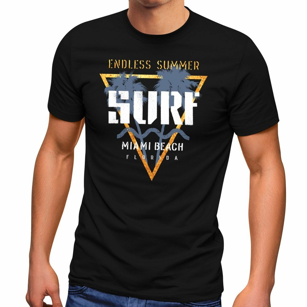 Men’s T-Shirt Surf Printed Endless Summer Florida USA Surf Style Palm Trees