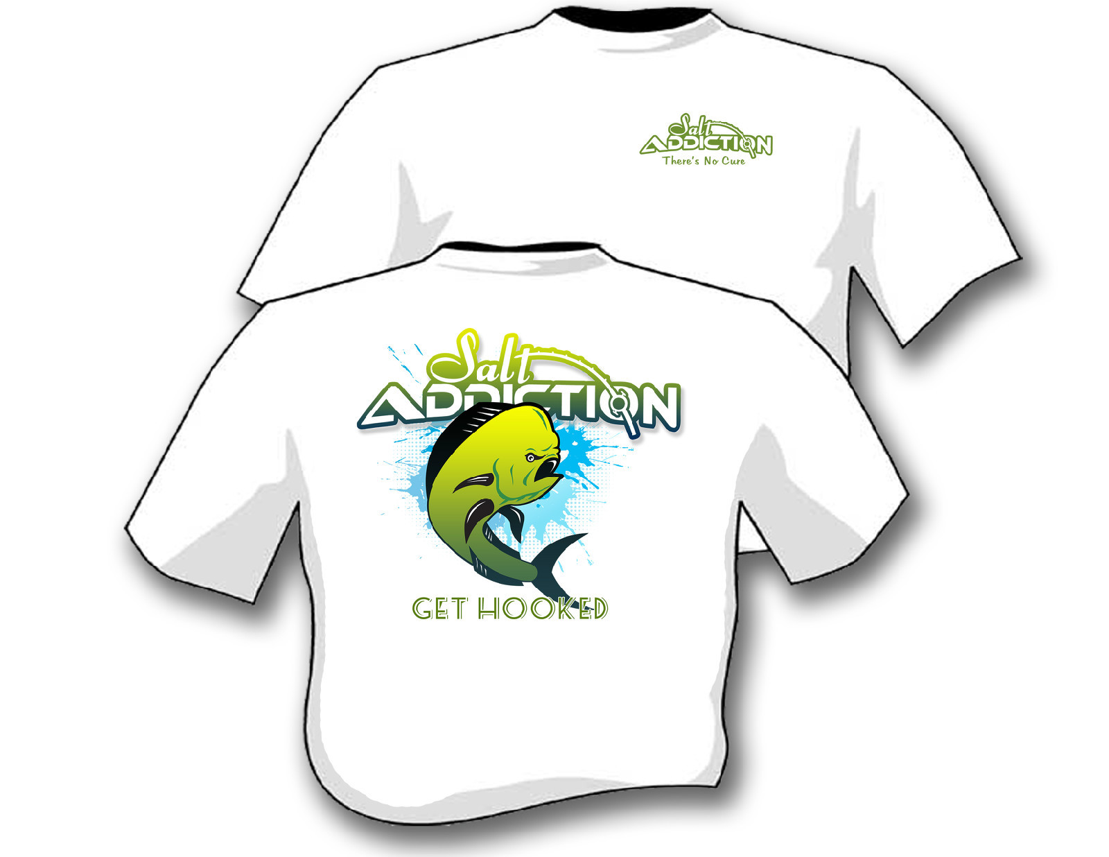 Salt Addiction Fishing t shirt,Saltwater shirt,Ocean,Fish,Dolphin.Mahi,life,rod