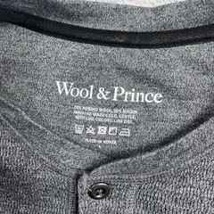 Wool & Prince Mens Merino Wool Blend Long Sleeve Henley Shirt Gray Size L