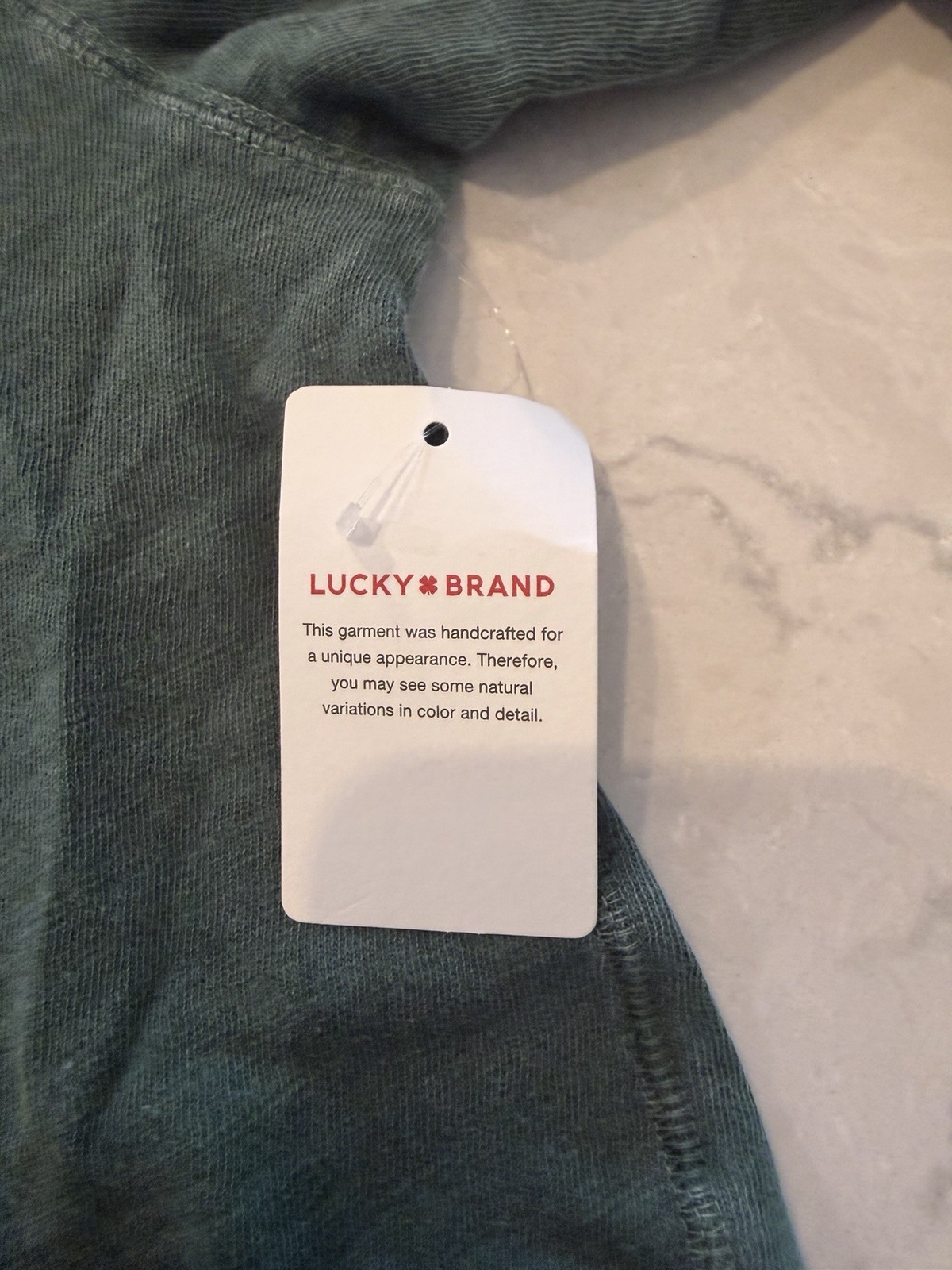 Lucky Brand Men’s Green Long Sleeve Henley NWT Size L gallery