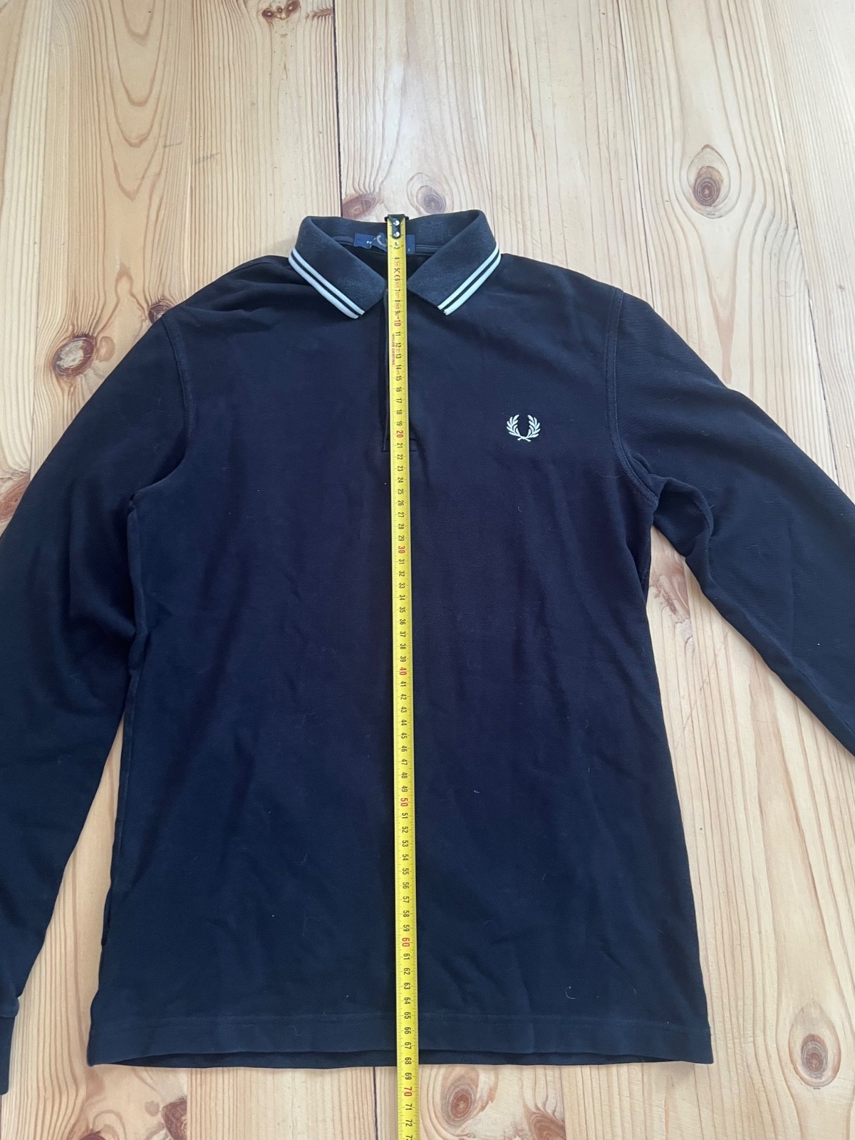 Fred Perry Henley Long Sleeve T-Shirt Buttons Men’s Size S Black 100% Cotton gallery