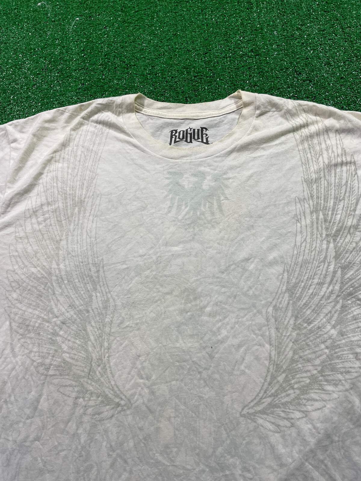 ROGUE Apparel Branding T-Shirt Sz 2XL White Y2K Style Worn gallery