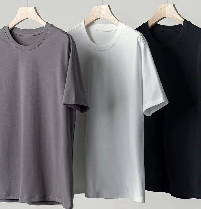 Mens 100% Cotton Black T Shirts High Quality/Soft/Breathable. In Size Large gallery