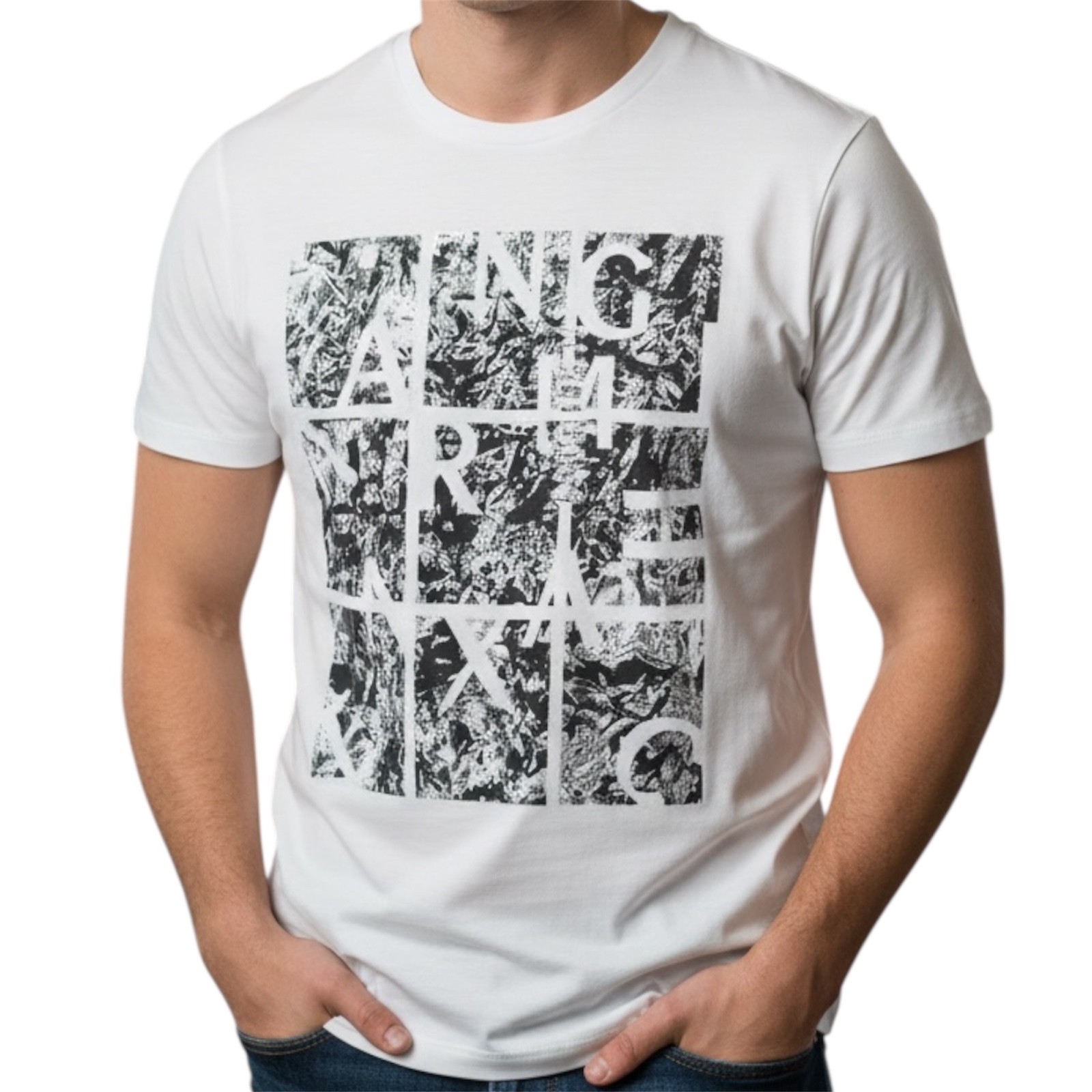 ARMANI EXCHANGE White AX-19 Short Sleeve Slim Fit Designer Mens T-shirt NWT gallery