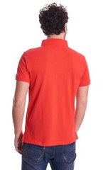 TRUSSARDI JEANS REGULAR FIT SOLID COLOR POLO SHIRT – Size S – Red