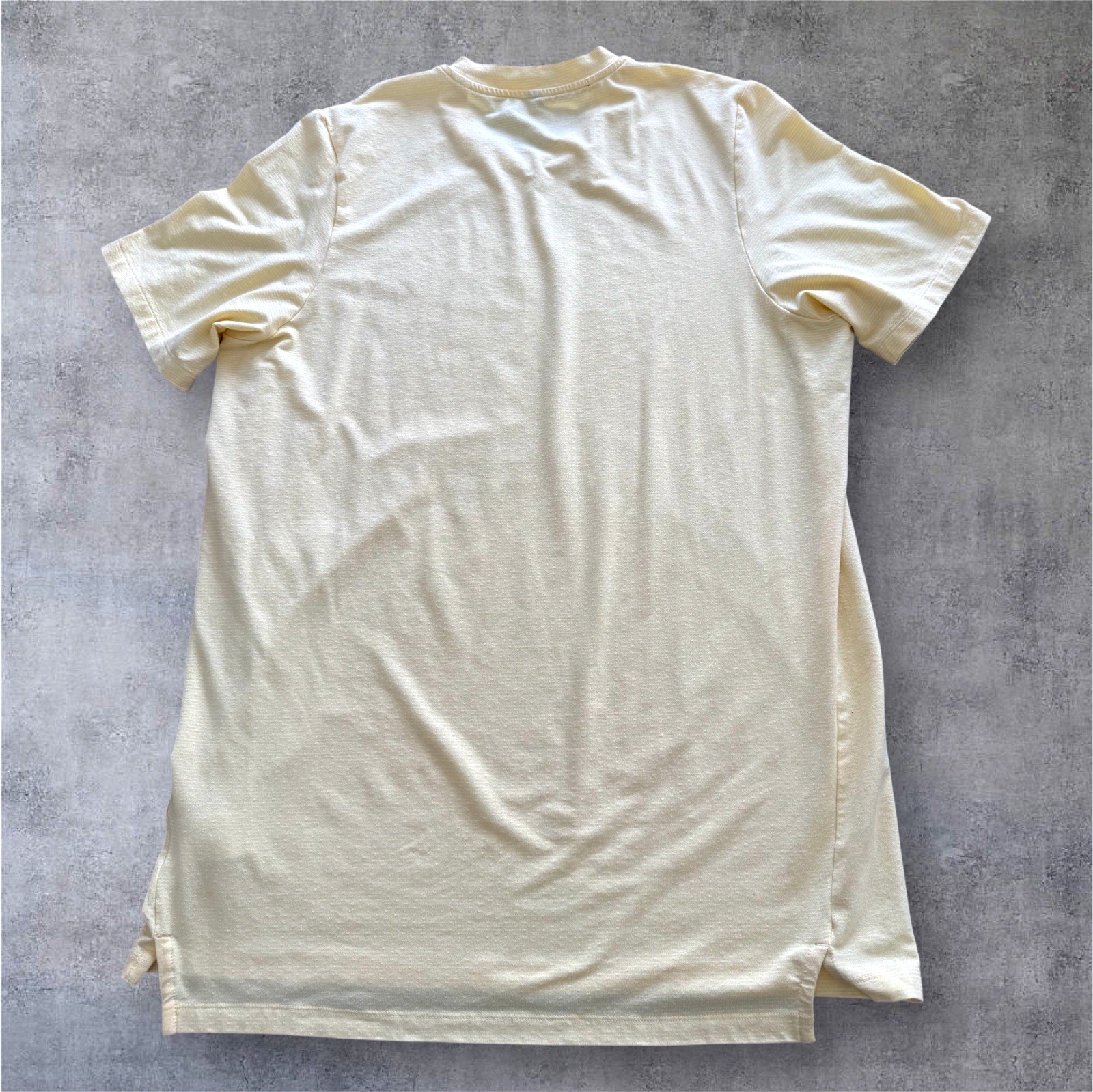 Adidas Axis 2.0 Tech Training Shirt Men's XL TALL Pale Yellow Short Sleeve Tee gallery