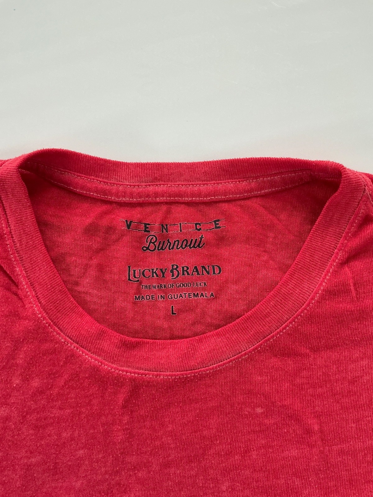 Mens Lucky Brand T Shirt Large (L) Red Crew Neck NWOT gallery