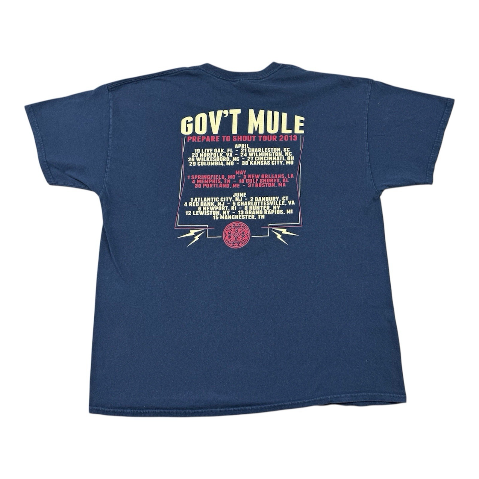 Gov’t Mule Prepare To Shout Tour 2013 Band T Shirt Mens XL Navy Blue gallery