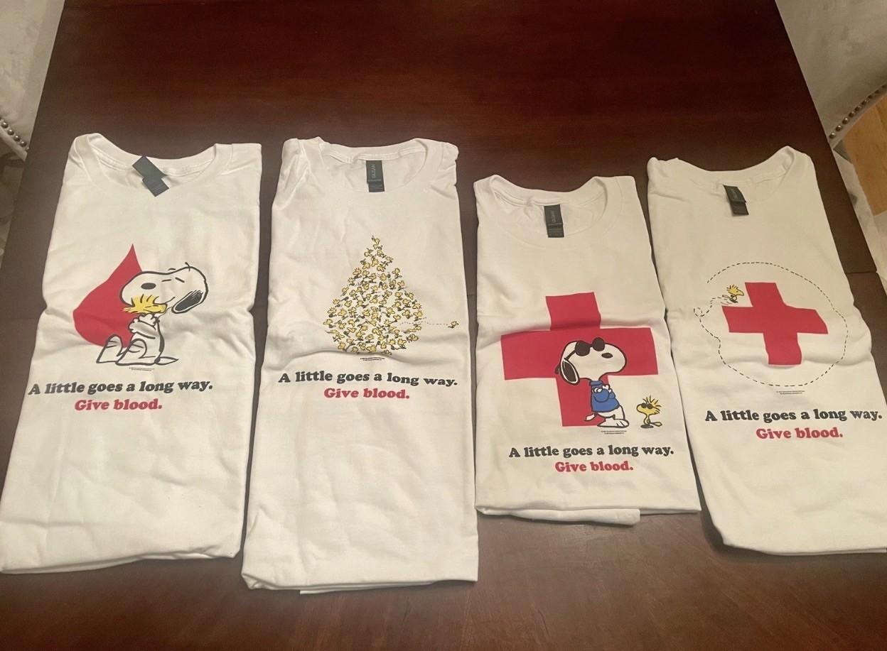 Peanuts American Red Cross Snoopy T-Shirts GOLDEN TICKET PRIZE COMPLETE SET OF 4 gallery