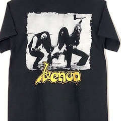 VENOM Welcome To Hell M MEDIUM T-Shirt Black Mens Shiny Gold Band Logo