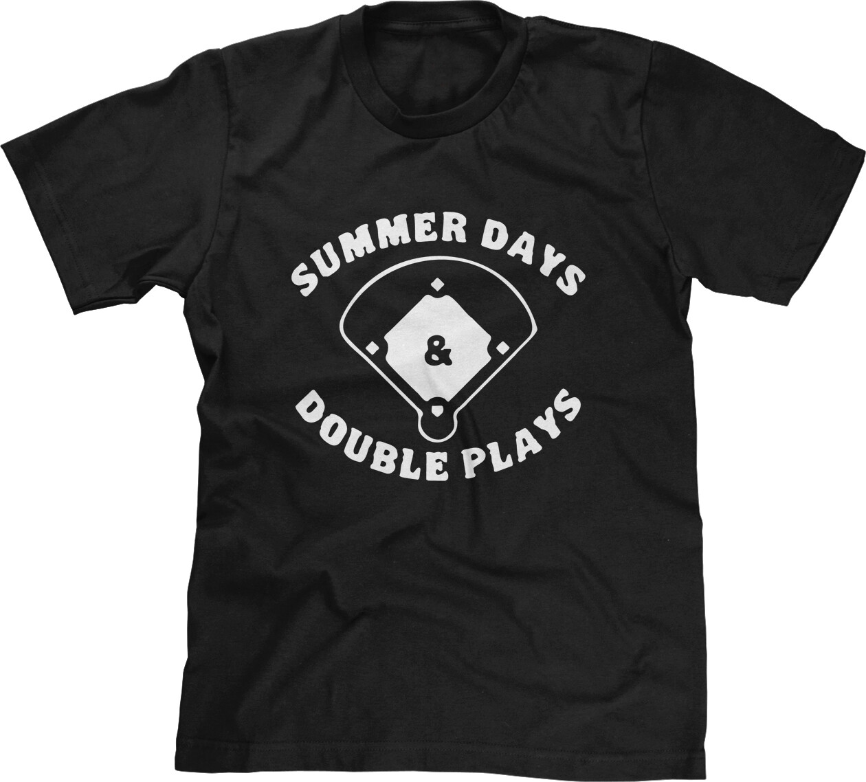 Summer Days Double Plays Baseball Sports Fan Stadium Field Saying Mens Tee
