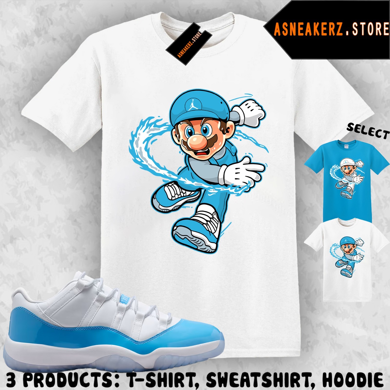 Shirt Matching AJ 11 Low University Blue 2026 To Match Sneaker Sneakerhead Mario gallery