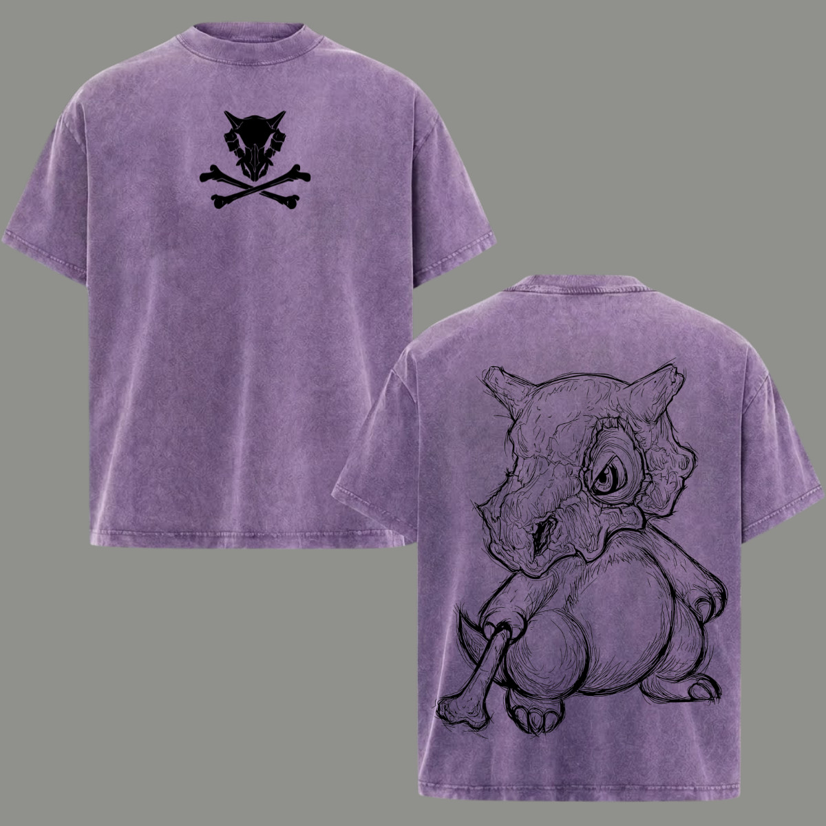 Cubone Acid Washed T-Shirt Anime Unisex Oversized Men Top Clothing Gift 2026 gallery